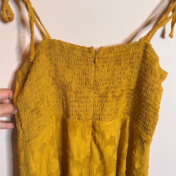 Lulu's Mustard Floral Midi Dress - Picture 5 of 6